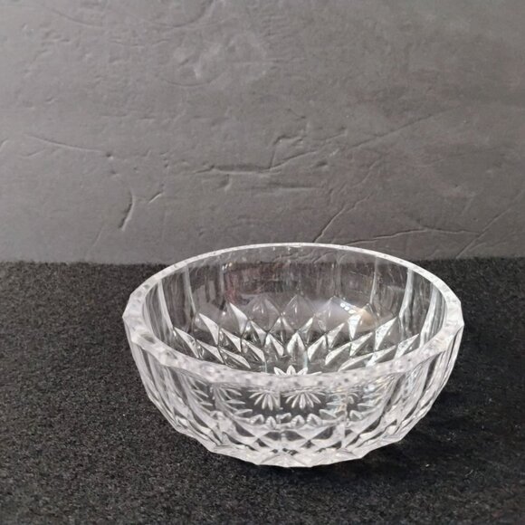 Val St Lambert Crystal Cut Bowl 5" Vintage Glass Dish Starburst Design Signed - Picture 6 of 8